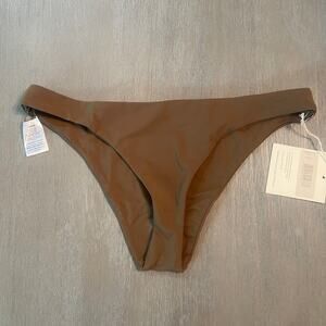 Mara Hoffman Kay Cumino Brown Low Rise Swim Bikini Bottoms Size L UPF 50+ Beach